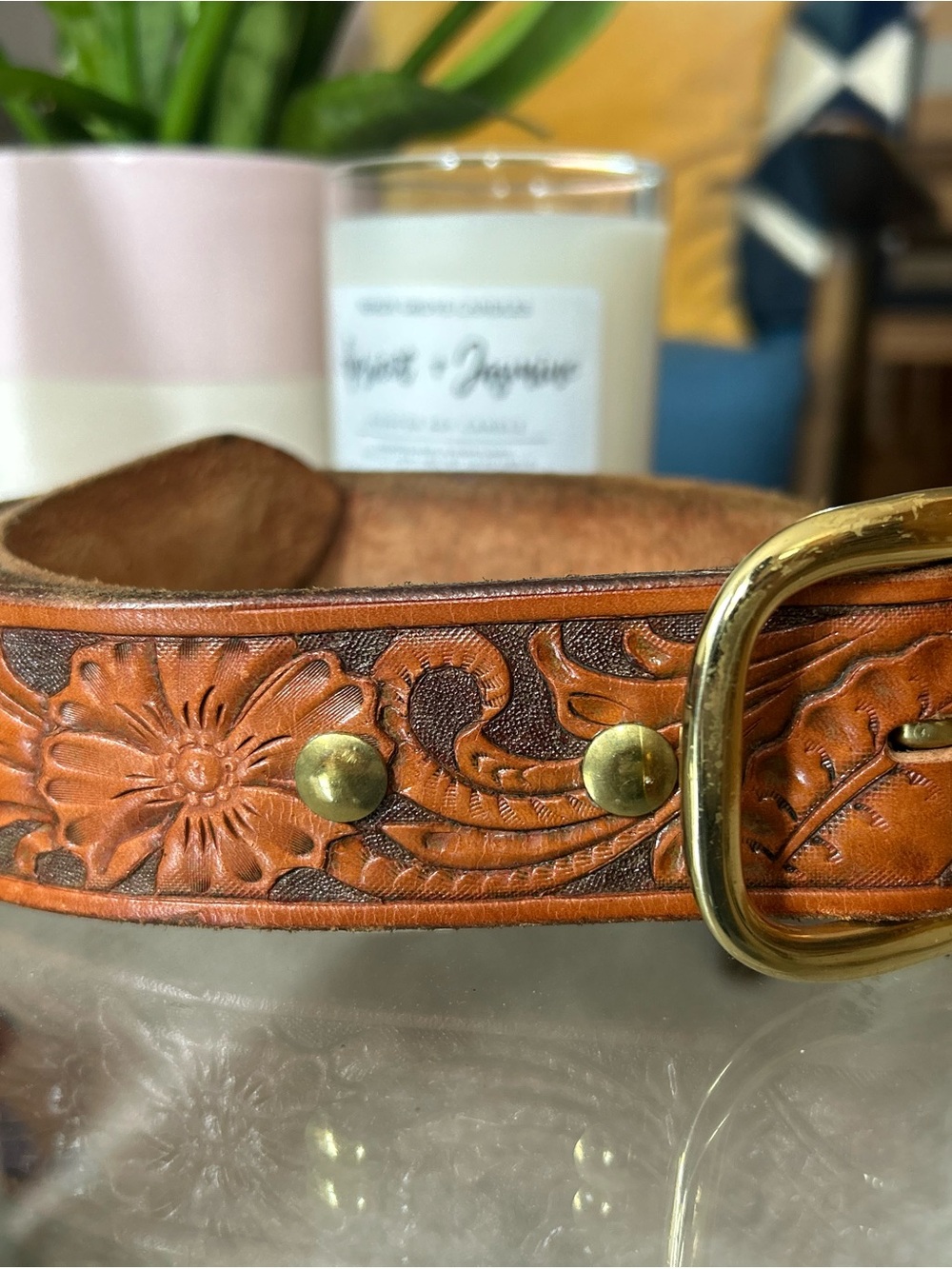 Soft Genuine Leather Womens Belt with Brass Buckle - Picture 2 of 4